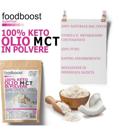  foodboost foodboost MCT Oil Powder 200g - Keto Diet - Natural Coconut MCT - 100% Pure No Additives - For Increasing Ketone Bodies - Buy Online on GoSupps.com