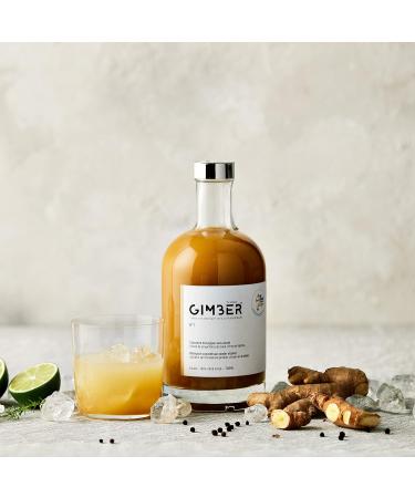 GIMBER Ginger Concentrate - Alcohol-free Drink with Ginger Lemon and Herbs - 700 ml Bottle + 20 ml Shot Original - Buy Online on GoSupps.com