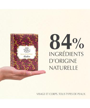 TAAJ | Ayurvedic Charcoal Soap | Cleanses the Skin of Toxins and Impurities | Maintains the Natural Balance of the Skin | Made in France | Vegan | Lot of 3x100GR - Buy Online on GoSupps.com
