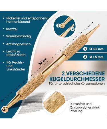 REMOS Acupressure & Meridian Pen - Brass 10cm | Precision Support for Wellness - Buy Online on GoSupps.com