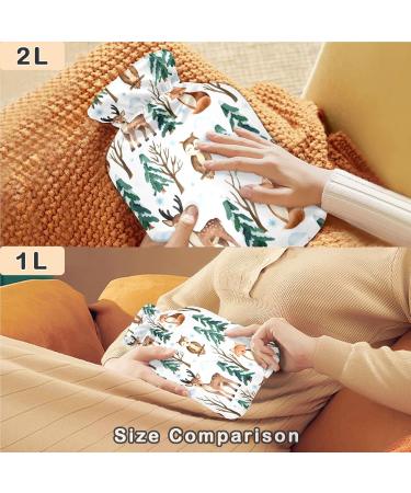 Naanle Christmas Deer Fox Hot Water Bottle | 1L Transparent Warm & Cold Therapy for Pain Relief | Ideal for Bed Hands & Feet - Buy Online on GoSupps.com