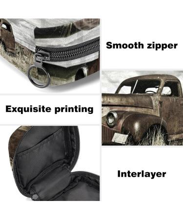 Sanitary Napkin Storage Bag - Vintage Farm Truck Design | Portable Feminine Hygiene Pouch for Women & Teens - Buy Online on GoSupps.com