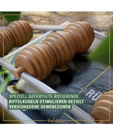 Heldson Premium Back Roller - FSC 100% Eco-Friendly Wooden Massager for Pain Relief and Muscle Recovery - Shop Internationally! - Buy Online on GoSupps.com