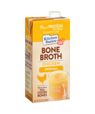 Kitchen Basics Original Chicken Bone Broth (Keto Friendly), 32 fl oz (Pack of 12) 2 Pound (Pack of 12)