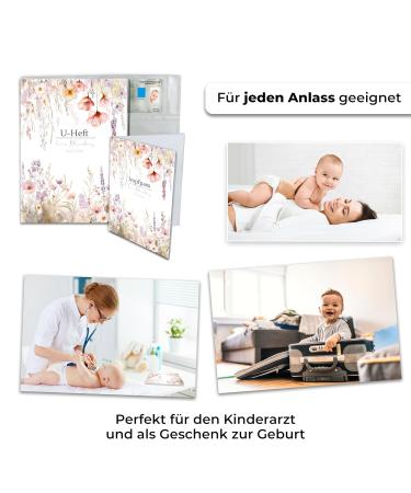 Minilino Personalized U Issue Cover Set - Premium 3-Part Organizer for Vaccination Pass & Exam Booklet - Flower Miracle White - Buy Online on GoSupps.com