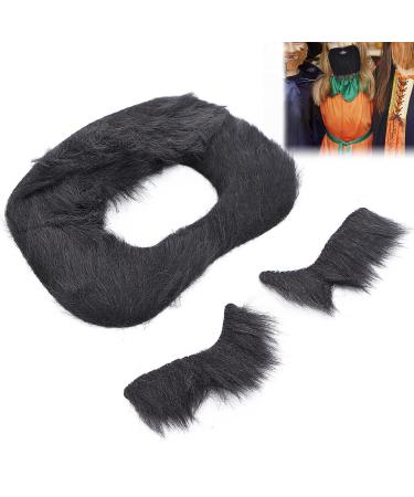 Fake Mustache and Fake Eyebrows Kit Self Adhesive Beard Eyebrow Stickers Fancy Costume Fake Beard for Masquerad Costume Party