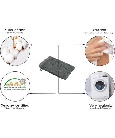 ZOLLNER Set of 10 100% Cotton Washing Gloves - 500 g/m Grey 17 x 21 cm | International Shipping Available - Buy Online on GoSupps.com