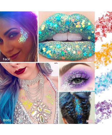 Boyrot 12 Colors Fluorescent Glitter - Self-Adhesive Body & Face Makeup for Festivals Parties & Clubs - Buy Online on GoSupps.com