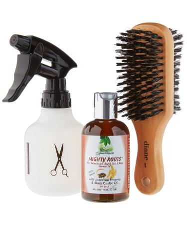 Fountain Mighty Roots - Stimulate Hair Follicles - Slow Hair Growth Remedy - Boar Brush - Satin Cap - Spray Bottle
