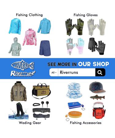 Riverruns UPF 50+ Fingerless Fishing Gloves - UV Protection for Men and Women - Ideal for Fishing, Boating, Kayaking, Hiking, Running, Cycling, and Driving - Medium Fishwater Camoblue - Buy Online on GoSupps.com