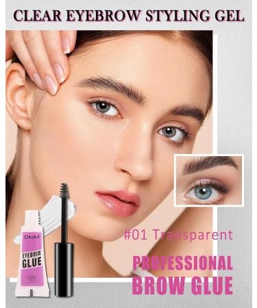 Brow Gel Clear 2Pcs Long-Lasting Strong Hold Brow Gel Eyebrow Shaping Glue for Holding and Sculpting Brows in Place Waterproof Transfer-Proof Brow Gel Without Residue Makeup for Natural Brows-01 01 Clear - Buy Online on GoSupps.com