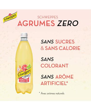 Schweppes Citrus Zero Sugar and Calorie Free 1L - Buy Online on GoSupps.com