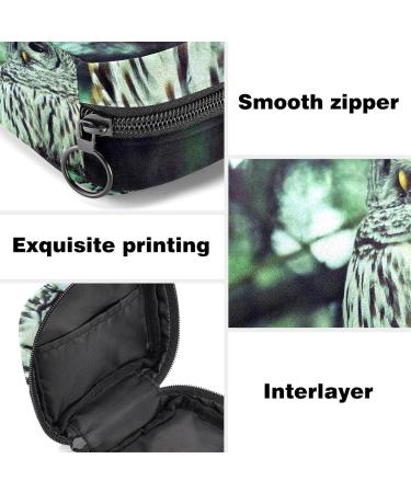 Shop Stylish Menstruation Pad Bag with Zipper | Women's Napkin & Tampon Bag - Lonely White Owl Design - Buy Online on GoSupps.com