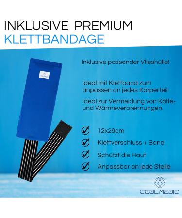 Coolmedic Premium Cooling Pad | XXL Cold Warm Compress 29x12cm | Gel Cooling Pillows & Bandage for Pain Relief | Ideal for Kids & Adults - Buy Online on GoSupps.com