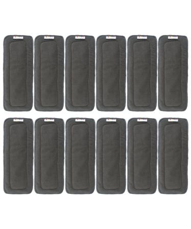 Alva Baby 5-Layer Charcoal Bamboo Reusable Liners for Cloth Diapers 12pcs 12ZTN-DE 5 Layers Charcoal Bamboo Liners