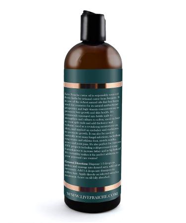 Live Fraiche Organic Cold Pressed Castor Oil (16oz) | 100% Pure & Hexane-Free | Moisturizing & Healing for Skin, Hair Growth, Eyelashes | Ideal for Dry Skin | USDA Certified - Skin & Hair Care - Buy Online on GoSupps.com