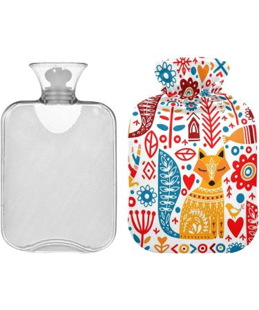 Buy Naanle Hot Water Bottle - Tribal Floral Fox Design | 2L Heat Bottle for Back Pain Relief & Cold Therapy - International Shipping - Buy Online on GoSupps.com