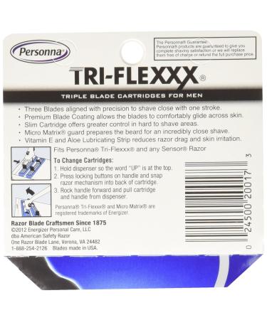 Personna 24 Tri-Flexxx Cartridges - Compatible with Gillette Sensor & Tri-Flexxx Razors | 3 x 8 Ct - International Shipping Available - Buy Online on GoSupps.com