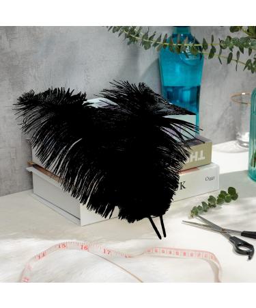 Pioio 20pcs Black Ostrich Feathers Plumes 12-14 inch - Ideal for DIY Halloween & Gatsby Decorations - Buy Online on GoSupps.com