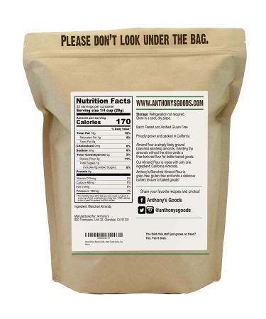 Anthony's Almond Flour Blanched 2 lb - Gluten-Free, Non-GMO, Vegan, Keto Friendly - Buy Online on GoSupps.com