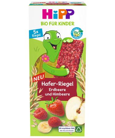 HiPP Organic for Children Oat Bar Strawberry and Raspberry 8 x (5 x 20g) DA31368 HR Strawberry 5x20g 5x20g Strawberry - Buy Online on GoSupps.com
