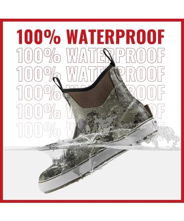 Piscifun Men's Waterproof Fishing Deck Boots - Anti-Slip Rubber, Neoprene Lining, Camo 10 - Buy Online on GoSupps.com