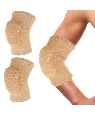 Sibba Compression Elbow Pads - Breathable Arm Brace Support for Kids Men & Women | Fitness Volleyball & Basketball Protector (Nude - Buy Online on GoSupps.com