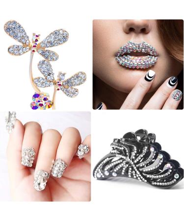 1500PCS Nail Gems Flat Back Rhinestones Set | JUYOO 12 Styles Round Diamonds | AB Shiny Crystals for Nails, Face, Teeth | DIY Crafts - Clear - Buy Online on GoSupps.com