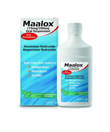 Maalox Oral Suspension Drop Peppermint Flavour 250 ml