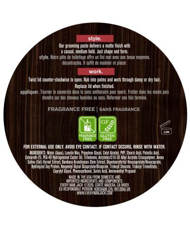 Every Man Jack Hair Styling Grooming Cream | Casual Hold | 3.4oz Twin Pack | Naturally Derived | Cruelty-Free Men's Styling Cream - Buy Online on GoSupps.com