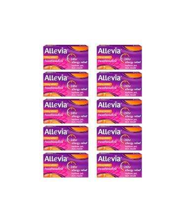 Allevia Allergy Tablets|Multipack (70 Tablets)|Prescription Strength 120mg Fexofenadine | 24hr Relief Acts Within 1 Hour|Non-drowsy in most people|Relieves Hayfever Pet Dust and Mould allergies Allevia 70+7 70 Count (Pack of 1)