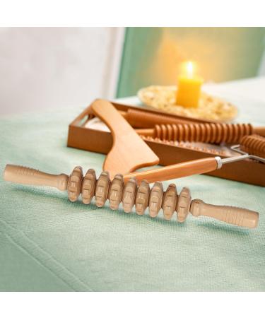 Relaxdays Wooden Massage Roller Stick - Manual Massager for Back Neck Arms & Legs - Natural & Ergonomic Design - Buy Online on GoSupps.com