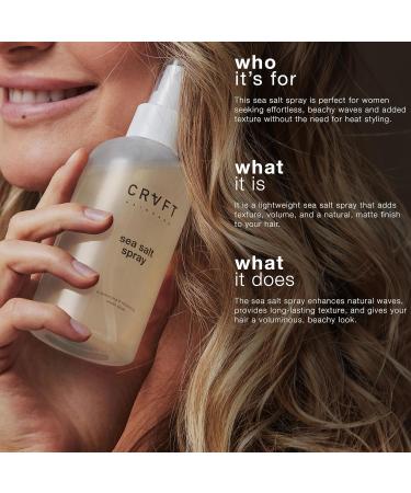 CRVFT Sea Salt Spray for Women | Sea Salt Spray for Hair | Hair Texture Spray | Volume & Texture for All Hair Types | Scented (6.76oz) - Buy Online on GoSupps.com