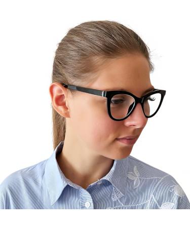 Stylish Mini Cateye Reading Glasses for Women - Thick Frame 1.0 Diopters Includes Free Case - Buy Online on GoSupps.com