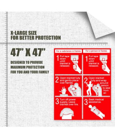 FalconTac X-Large 47''x47'' Fire Blanket 3-Pack with Heat Resistant Gloves - Emergency Fire Suppression Blanket for Kitchen, Camping, Grilling - Buy Online on GoSupps.com