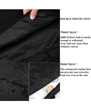 Eage Art Portfolio Case 34 x 43 inches  Waterproof Nylon Artist Carrying Bag with Soft-sided Shoulder Straps  Black Large Art Storage Folder for Artwork Organization 0003 34x43 Inch - Buy Online on GoSupps.com