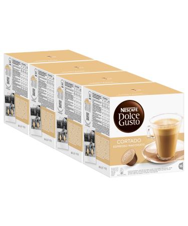 NESCAFE DOLCE GUSTO Nescaf Dolce Gusto Cortado Espresso Macchiato Pack of 4 (4 x 16 Capsules)