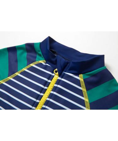 BONVERANO Baby Boys Sunsuit UPF 50+ Swimsuit with Zipper and Sun Hat - 9 Months, Stripe/Green - Buy Online on GoSupps.com