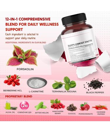 All-in-1 Herbal Blend with Forskolin Berberine & L-Carnitine Daily Wellness Support 150 Capsules 150 count (pack of 1) - Buy Online on GoSupps.com