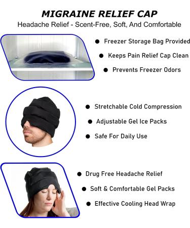 Miracal Ice Headache Relief Cap - Migraine Hat with Odor-Proof Freezer Bag - Buy Online on GoSupps.com