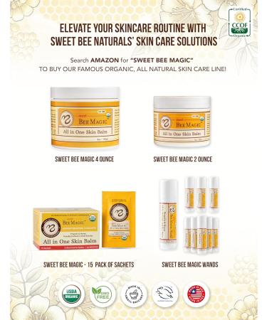 Sweet Bee Magic: Organic All-in-One Healing Skin Cream - Natural Skin Balm Certified Organic Small Batch Made in the USA (2-4 oz Jars - Buy Online on GoSupps.com