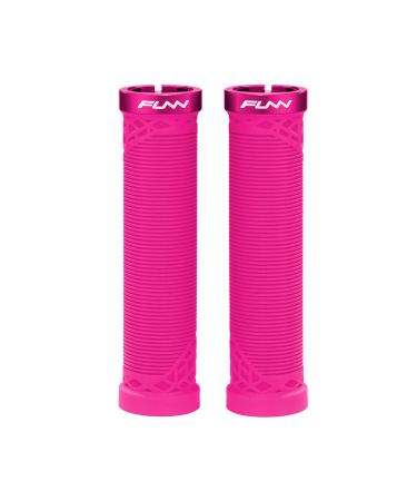 Funn Hilt Mountain Bike Handlebar Grips with Single Lock On Clamp, Lightweight and Ergonomic Bicycle Handlebar Grips with 22 mm Inner Diameter, Unique Patterned Bicycle Grips for MTB/BMX Pink