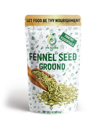 Iya Foods Fennel Seed Ground, Made from 100% Fennel Seeds. Flavorful addition to so many dishes, Used with bread, cheese, pasta, meat and more, 3 oz Pack