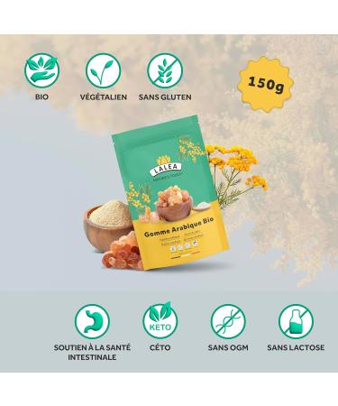 Organic Arabic Gum Powder Organic Acacia Gum Dietary Fiber Powder 150g Vegan & Keto Gluten Free 90% Fiber - Buy Online on GoSupps.com
