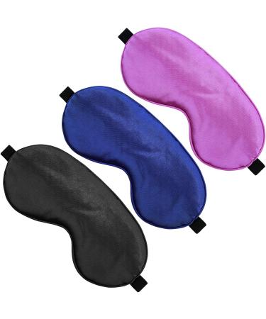 WLLHYF 3 Pack Silk Sleep Eye Mask for Women - Soft & Smooth, Adjustable, Blocking Out Light - Buy Online on GoSupps.com