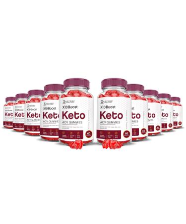 (10 Pack) X10 Boots Keto ACV Gummies Advanced Formula 1000MG X 10 Boost Keto Gummies Apple Cider Vinegar Boost Formulated with Pomegranate Beet Juice Powder B12 Vegan Non GMO 600 Gummys