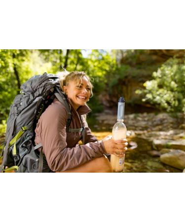 Lifestraw Peak Series Solo Water Filter - Portable Personal Straw for Hiking Camping & Travel - Removes Bacteria Parasites & Microplastics - Mountain Blue - Buy Online on GoSupps.com