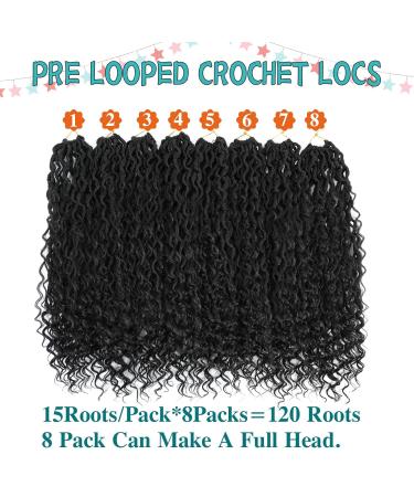 24 Inch 8 Packs Goddess Locs Crochet Hair - Natural Looking Bohemian River Goddess Faux Locs for Black Women (1B) - Trendy & Edgy Style - Buy Online on GoSupps.com