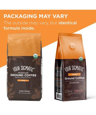 Four Sigmatic Mushroom Coffee - Organic, Fair Trade with Lion's Mane & Chaga | Focus & Immune Support â€“ 12 Oz - Buy Online on GoSupps.com