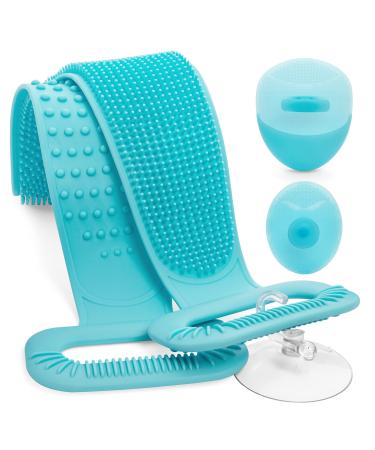 Silicone Back Scrubber for Shower, Back Scrubber for Shower, Back Scrubber, Silicone Body Brush, Back Washer for Shower, Silicone Bath Body Brush, Back Scrubber for Shower for Men & Women Exfoliating 4 Piece Set